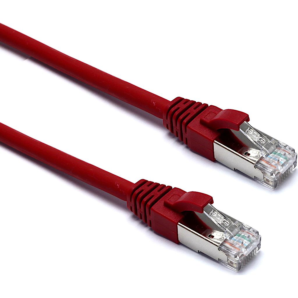 Excel CAT6A Patch Lead F/FTP Shielded LS0H Blade Booted 1MT - Red