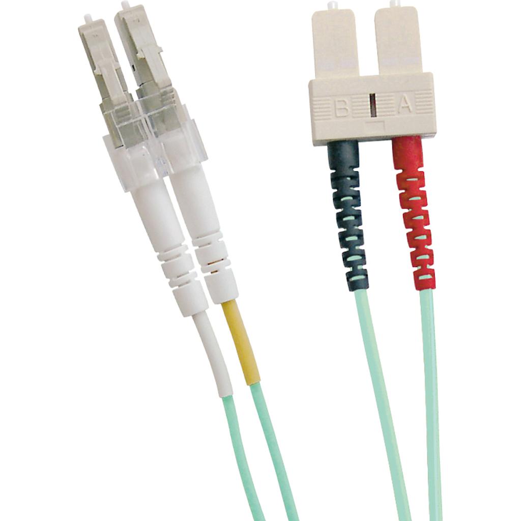 Excel OM3 1M Duplex Patch Lead LC-SC 50/125 Aqua