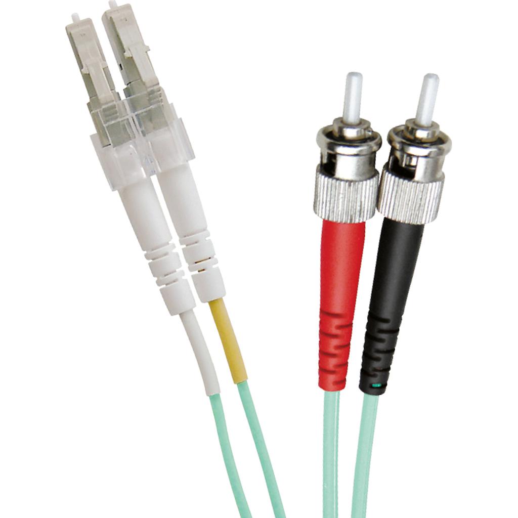 Excel OM3 15M Duplex Patch Lead LC-ST 50/125 Aqua