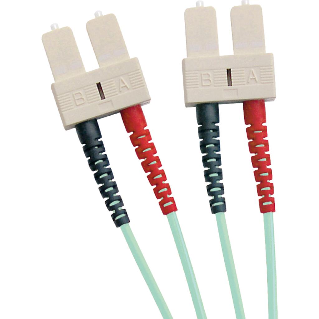 Excel OM3 1M SC-SC Duplex Patch Leads 50/125-Blue Aqua