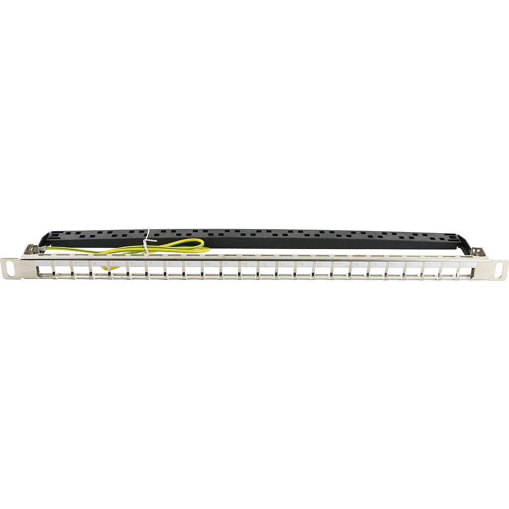 Excel 24-Port Keystone ½U Patch Panel - 0.5U