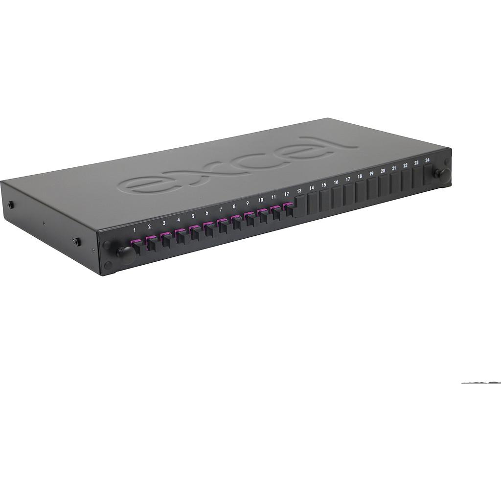 Excel Enbeam 24 Way Multimode OM4 Fibre Optic Panel - C/W 12 x LC Duplex (24 Fibre)
