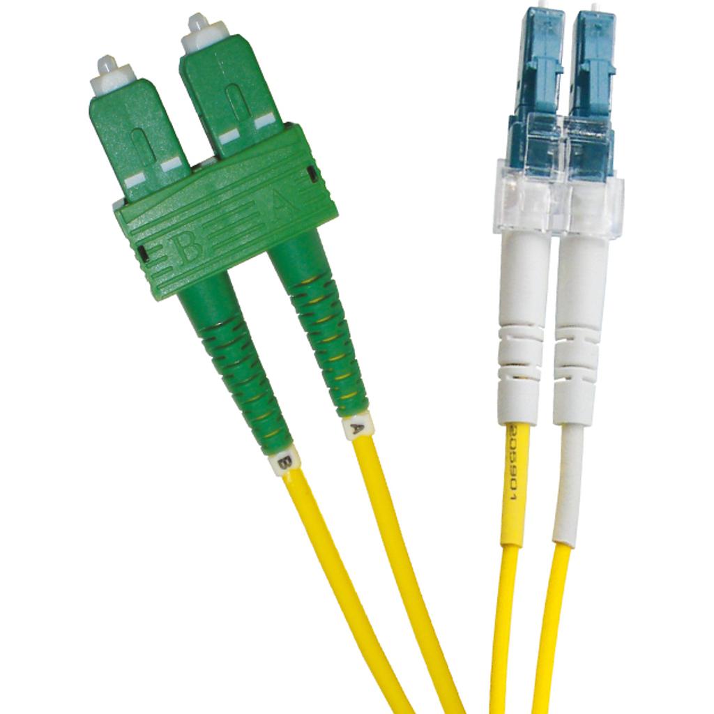Excel Enbeam OS2 Patch Lead SC/APC-LC/UPC 9/125 Duplex Yellow 2m