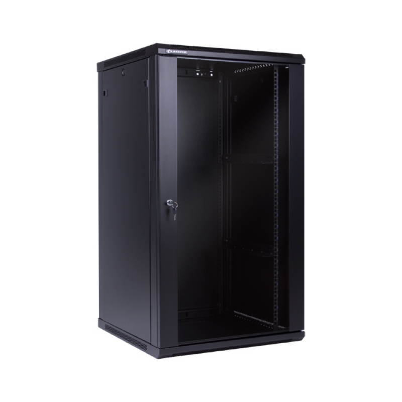 Linkbasic 22U Wall Mount Cabinet, 600mm Width by 600mm Depth, Black [Flat Packed]