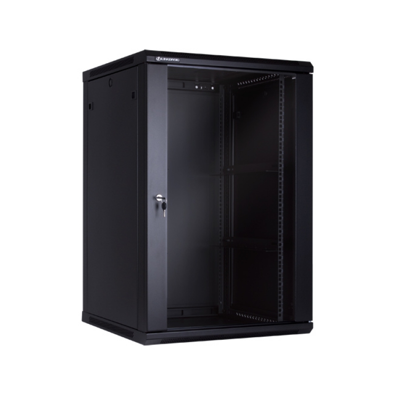 Linkbasic 18U Wall Mount Cabinet, 600mm Width by 600mm Depth, Black [Flat Packed]