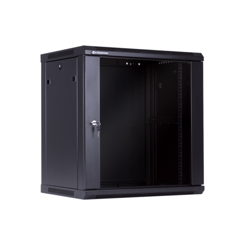 Linkbasic 12U Wall Mount Cabinet, 600mm Width by 450mm Depth, Black [Flat Packed]