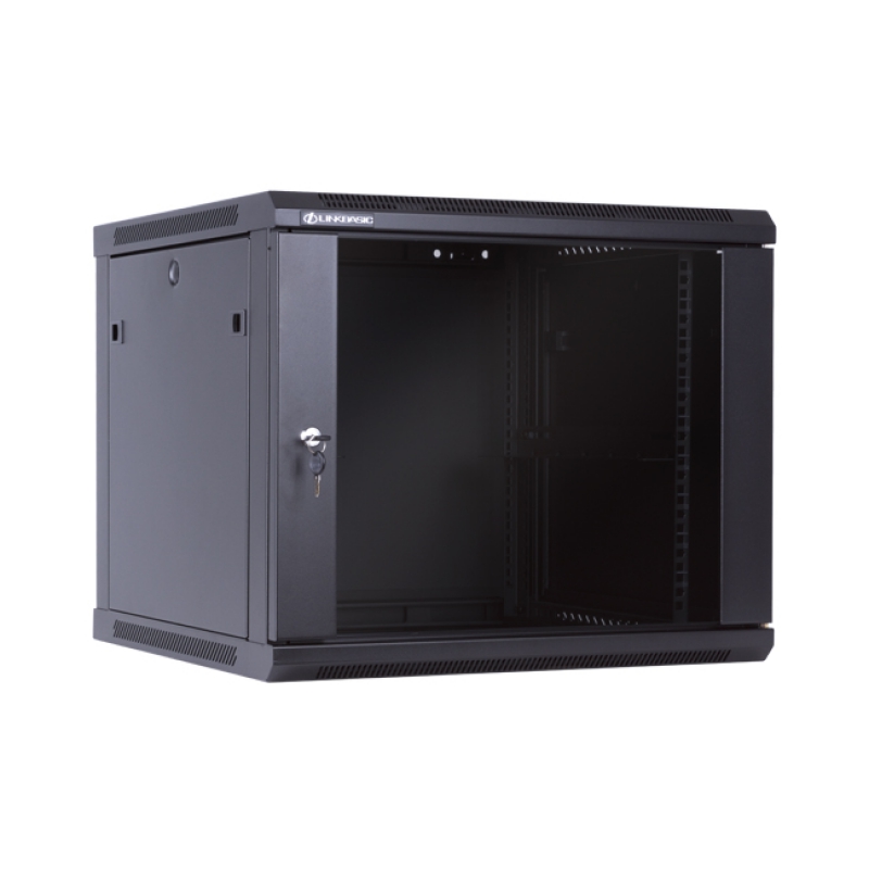 Linkbasic 9U Wall Mount Cabinet, 600mm Width by 600mm Depth, Black [Flat Packed]