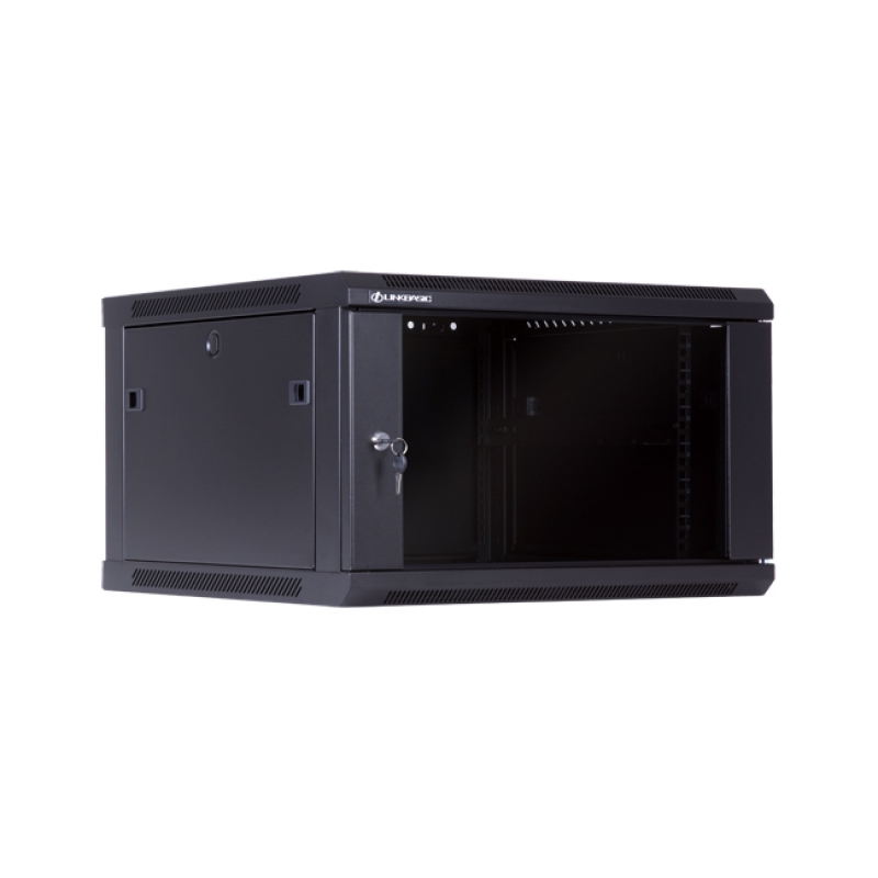 Linkbasic 6U Wall Mount Cabinet, 600mm Width by 600mm Depth, Black [Flat Packed]