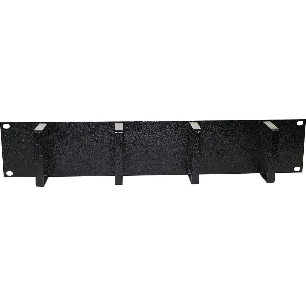 Excel Cable Management Bar 2U 4 Vertical Metal Hoops 65mm Black