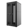 32U, Mirsan GTN Series Cabinet, Width 800mm, Depth 800mm, Ready Assembled, Black [Front Single & Rear Double Open 63% Perforated Free Standing Cabinet]
