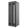 47U, Mirsan GTV Series Cabinet, Width 800mm, Depth 800mm, Ready Assembled, Black [Front Single & Rear Double Open 63% Perforated Free Standing Cabinet]