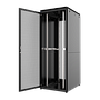 32U, Mirsan GTV Series Cabinet, Width 800mm, Depth 1000mm, Ready Assembled, Black [Front & Rear Double Open 63% Perforated Free Standing Cabinet]