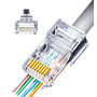 Pass Through RJ45 Connectors UTP CAT6 Connector Network Unshielded Rj45 Perforated Crystal Head Connectors