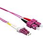 Excel Enbeam OM4 Fibre Optic Patch Lead LC-SC Multimode 50/125 Duplex LS0H Violet 1m