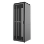 47U, Mirsan GTV Series Cabinet, Width 800mm, Depth 800mm, Ready Assembled, Black [Front Single & Rear Double Open 63% Perforated Free Standing Cabinet]