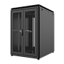 22U W=800mm D=1000mm Free Standing Versatile Cabinet BLACK [FRONT SINGLE REAR DOUBLE OPEN DOOR 63% PERFORATED]