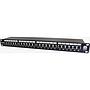 Excel Cat6A 24 Port Screened Patch Panel 1U LSA Punch Down Black