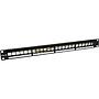 Excel Unloaded 24 Port Keystone Patch Panel Frame 1U Black